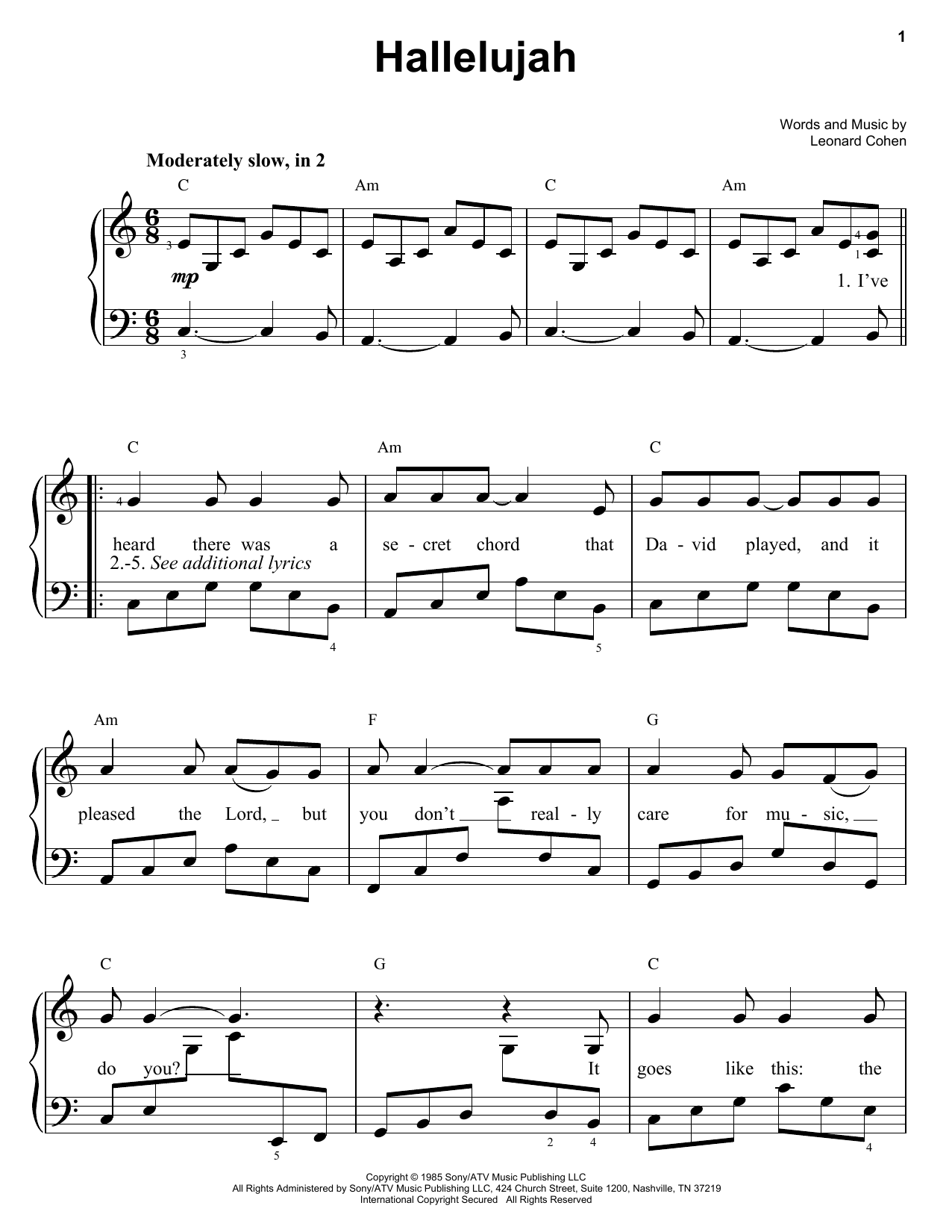 Leonard Cohen Hallelujah Sheet Music Download Printable Pdf Folk Music Score For Guitar Chords Lyrics 85279 - hallelujah shrek song roblox id