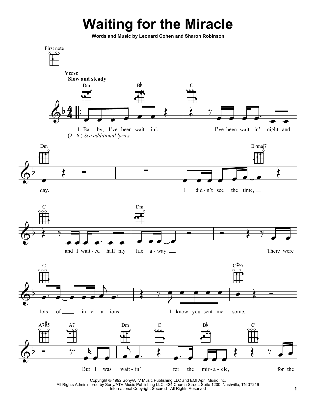 Learn to play Leonard Cohen Waiting For The Miracle sheet music for Lyrics & Chords in minutes. Leonard Cohen Waiting For The Miracle sheet music notes and chords