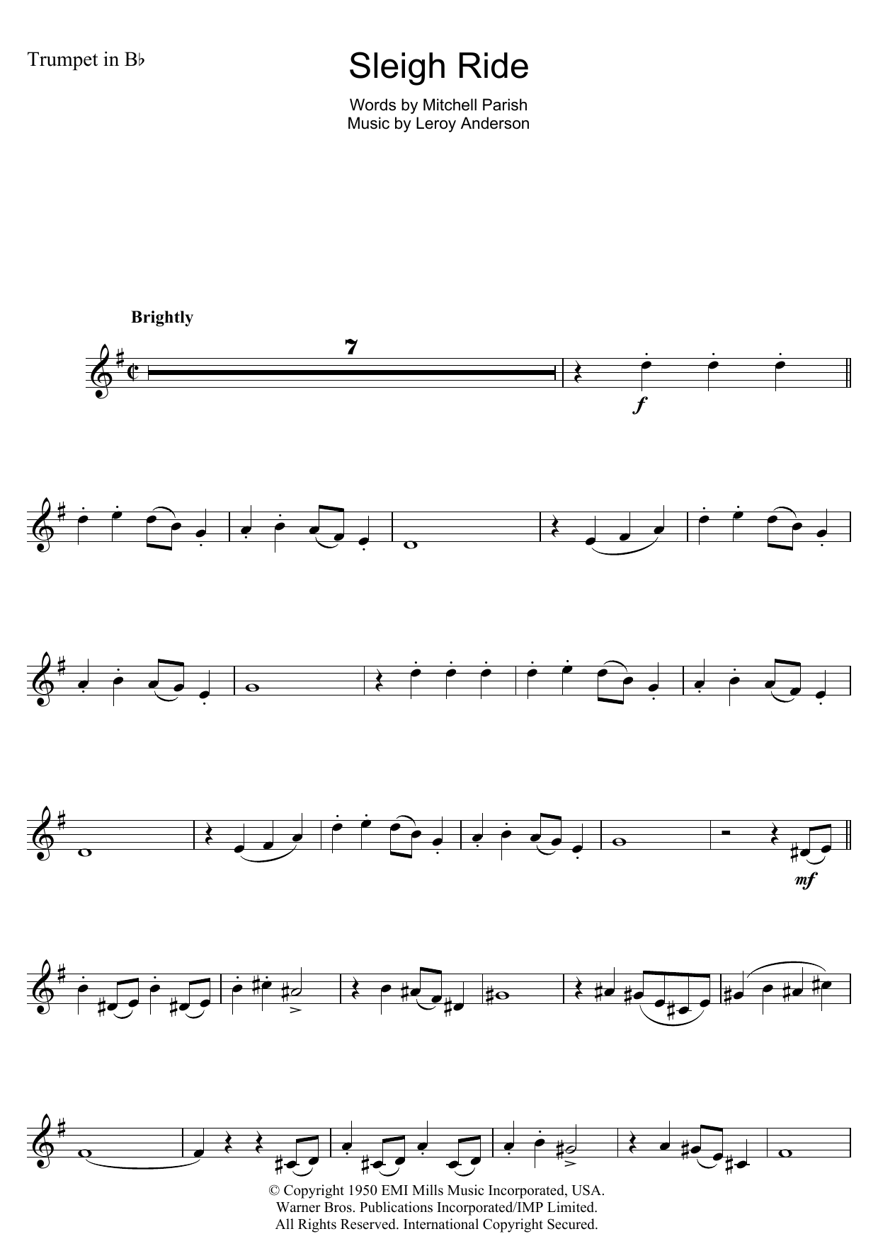 Learn to play Mitchell Parish Sleigh Ride sheet music for Piano, Vocal & Guitar (Right-Hand Melody) in minutes. Mitchell Parish Sleigh Ride sheet music preview music notes and score for Piano, Vocal & Guitar (Right-Hand Melody) including 6 page(s)