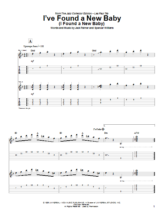 Learn to play Les Paul I've Found A New Baby (I Found A New Baby) sheet music for Guitar Tab in minutes. Les Paul I've Found A New Baby (I Found A New Baby) sheet music preview music notes and score for Guitar Tab including 5 page(s)