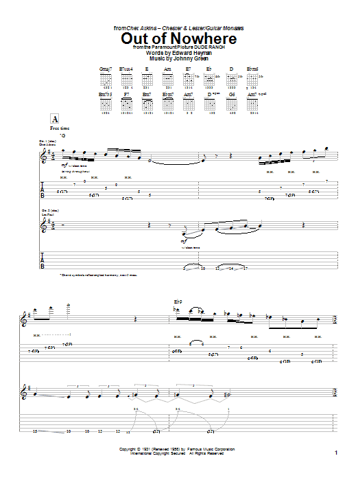 Learn to play Les Paul Out Of Nowhere sheet music for Guitar Tab in minutes. Les Paul Out Of Nowhere sheet music preview music notes and score for Guitar Tab including 9 page(s)