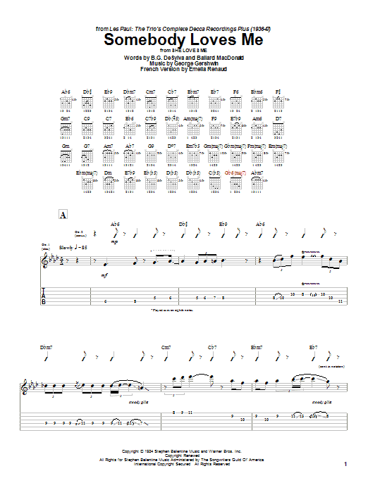 Learn to play Les Paul Somebody Loves Me sheet music for Guitar Tab in minutes. Les Paul Somebody Loves Me sheet music preview music notes and score for Guitar Tab including 8 page(s)