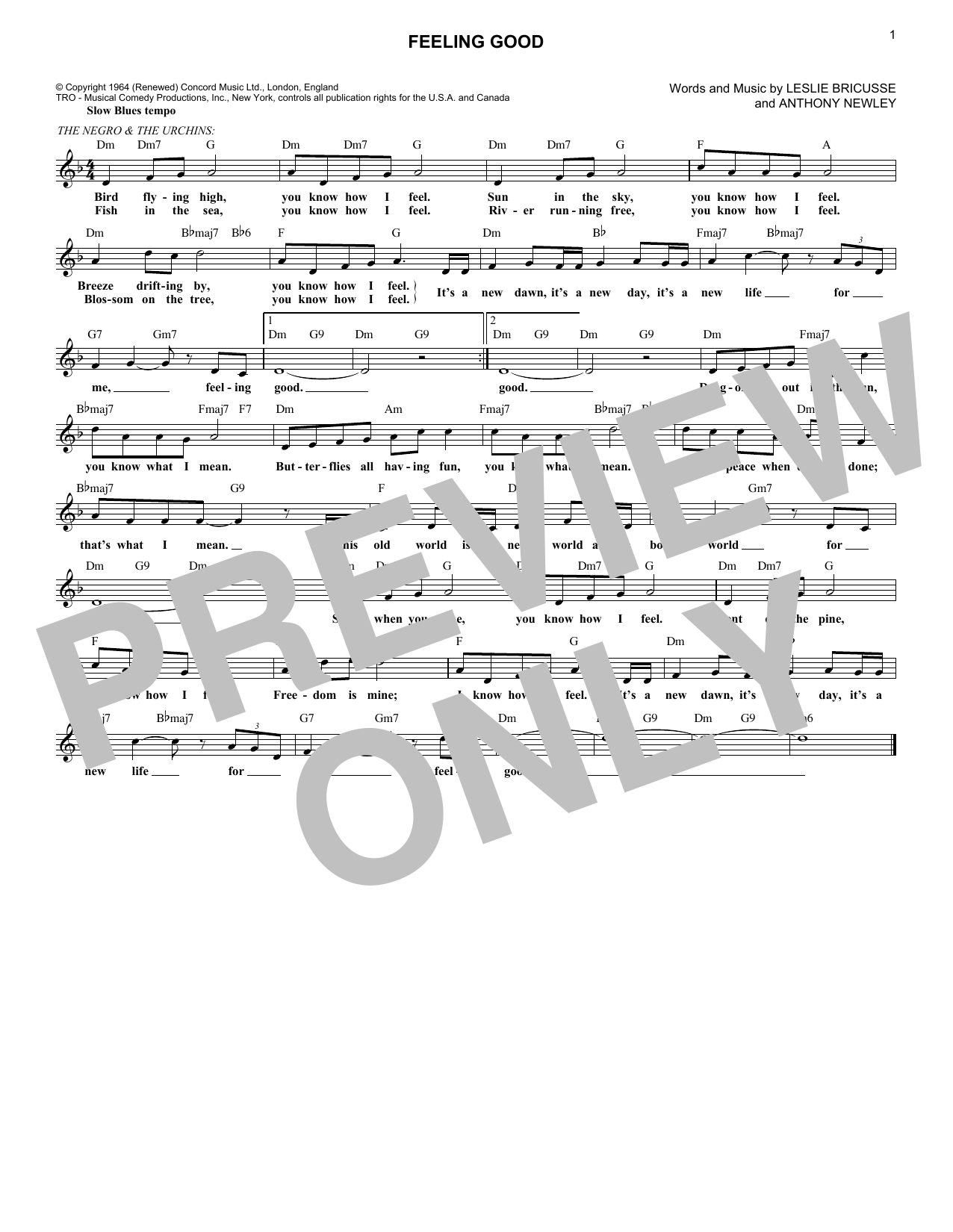 Learn to play Nina Simone Feeling Good sheet music for Piano in minutes. Nina Simone Feeling Good sheet music notes and chords