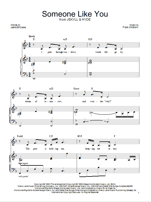 Learn to play Leslie Bricusse Someone Like You sheet music for Piano, Vocal & Guitar (Right-Hand Melody) in minutes. Leslie Bricusse Someone Like You sheet music notes and chords