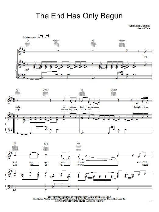 Learn to play Lifehouse The End Has Only Begun sheet music for Piano, Vocal & Guitar (Right-Hand Melody) in minutes. Lifehouse The End Has Only Begun sheet music preview music notes and score for Piano, Vocal & Guitar (Right-Hand Melody) including 5 page(s)