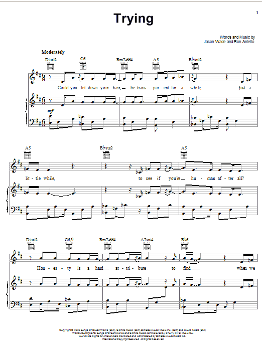 Learn to play Lifehouse Trying sheet music for Piano, Vocal & Guitar (Right-Hand Melody) in minutes. Lifehouse Trying sheet music notes and chords