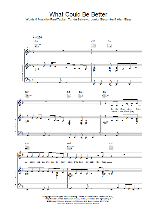 The Lighthouse Family What Could Be Better sheet music preview music notes and score for Piano, Vocal & Guitar (Right-Hand Melody) including 4 page(s)
