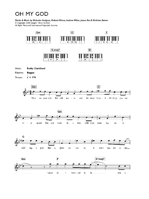 Learn to play Lily Allen Oh My God sheet music for Keyboard in minutes. Lily Allen Oh My God sheet music preview music notes and score for Keyboard including 2 page(s)