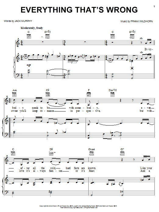Learn to play Linda Eder Everything That's Wrong sheet music for Piano, Vocal & Guitar (Right-Hand Melody) in minutes. Linda Eder Everything That's Wrong sheet music notes and chords