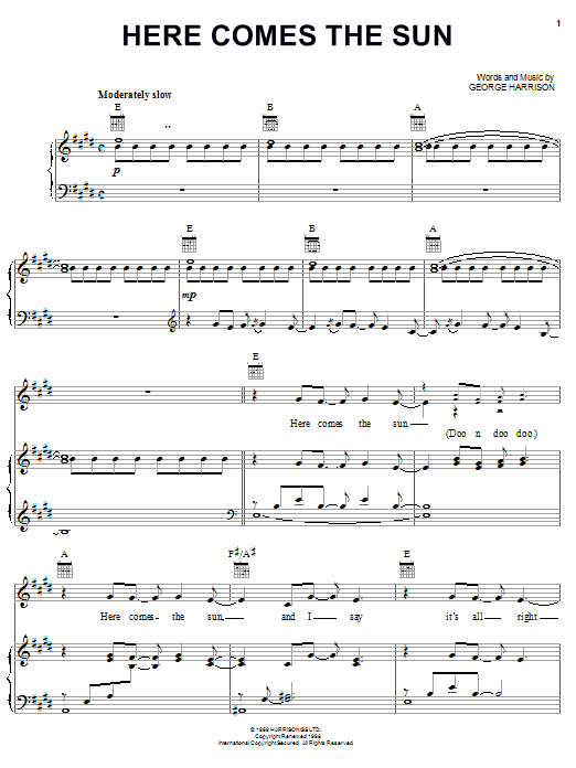 Learn to play Linda Eder Here Comes The Sun sheet music for Piano, Vocal & Guitar (Right-Hand Melody) in minutes. Linda Eder Here Comes The Sun sheet music notes and chords