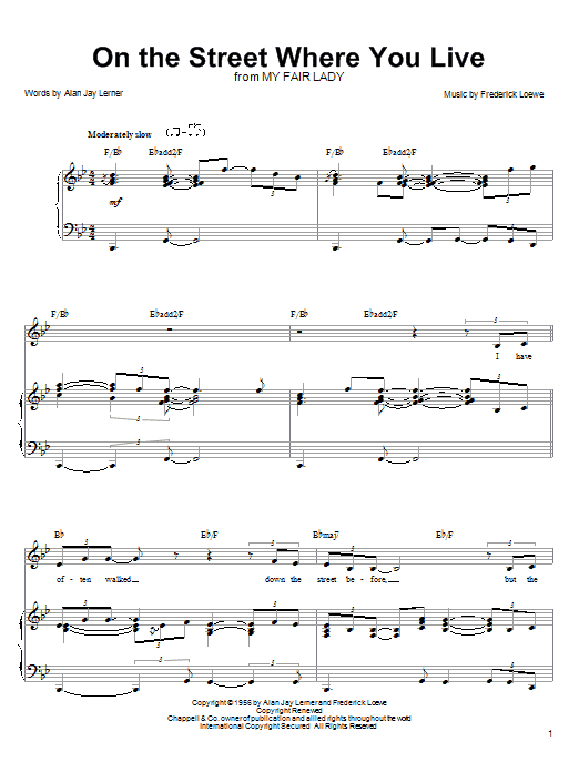 Learn to play Linda Eder On The Street Where You Live sheet music for Piano, Vocal & Guitar (Right-Hand Melody) in minutes. Linda Eder On The Street Where You Live sheet music preview music notes and score for Piano, Vocal & Guitar (Right-Hand Melody) including 5 page(s)