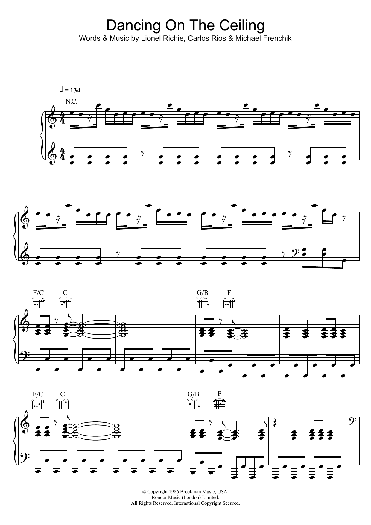 Learn to play Lionel Richie Dancing On The Ceiling sheet music for Piano, Vocal & Guitar in minutes. Lionel Richie Dancing On The Ceiling sheet music preview music notes and score for Piano, Vocal & Guitar including 10 page(s)