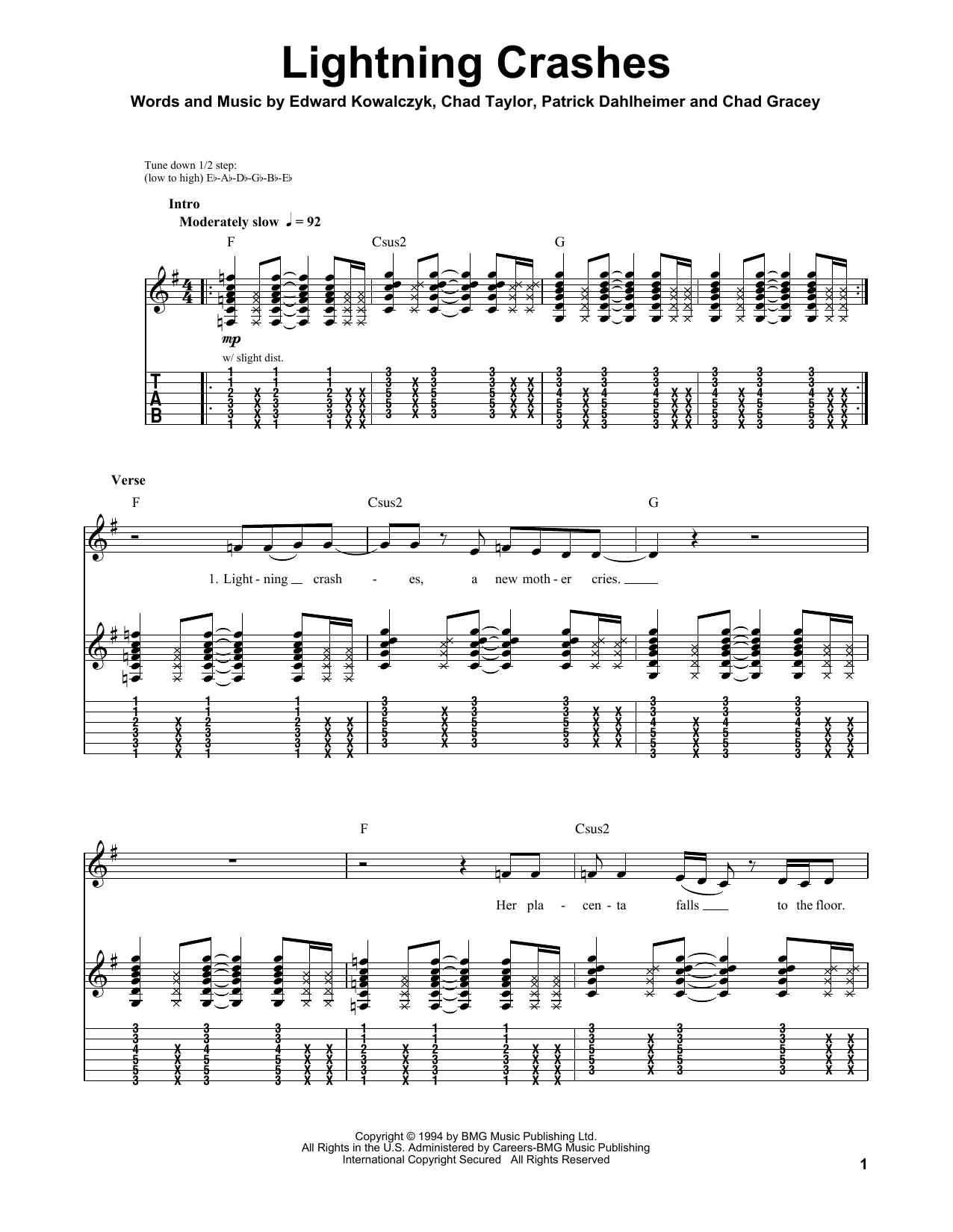 Learn to play Live Lightning Crashes sheet music for Guitar Tab in minutes. Live Lightning Crashes sheet music preview music notes and score for Guitar Tab including 7 page(s)
