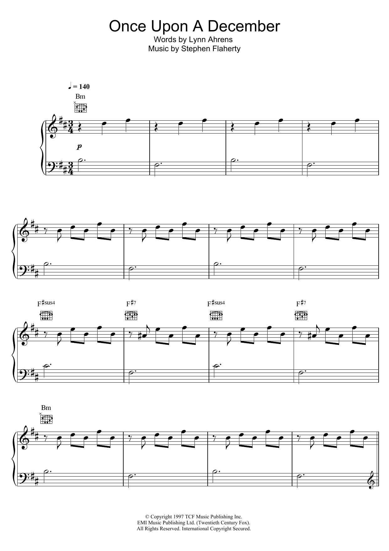 once upon a december sheet music free download