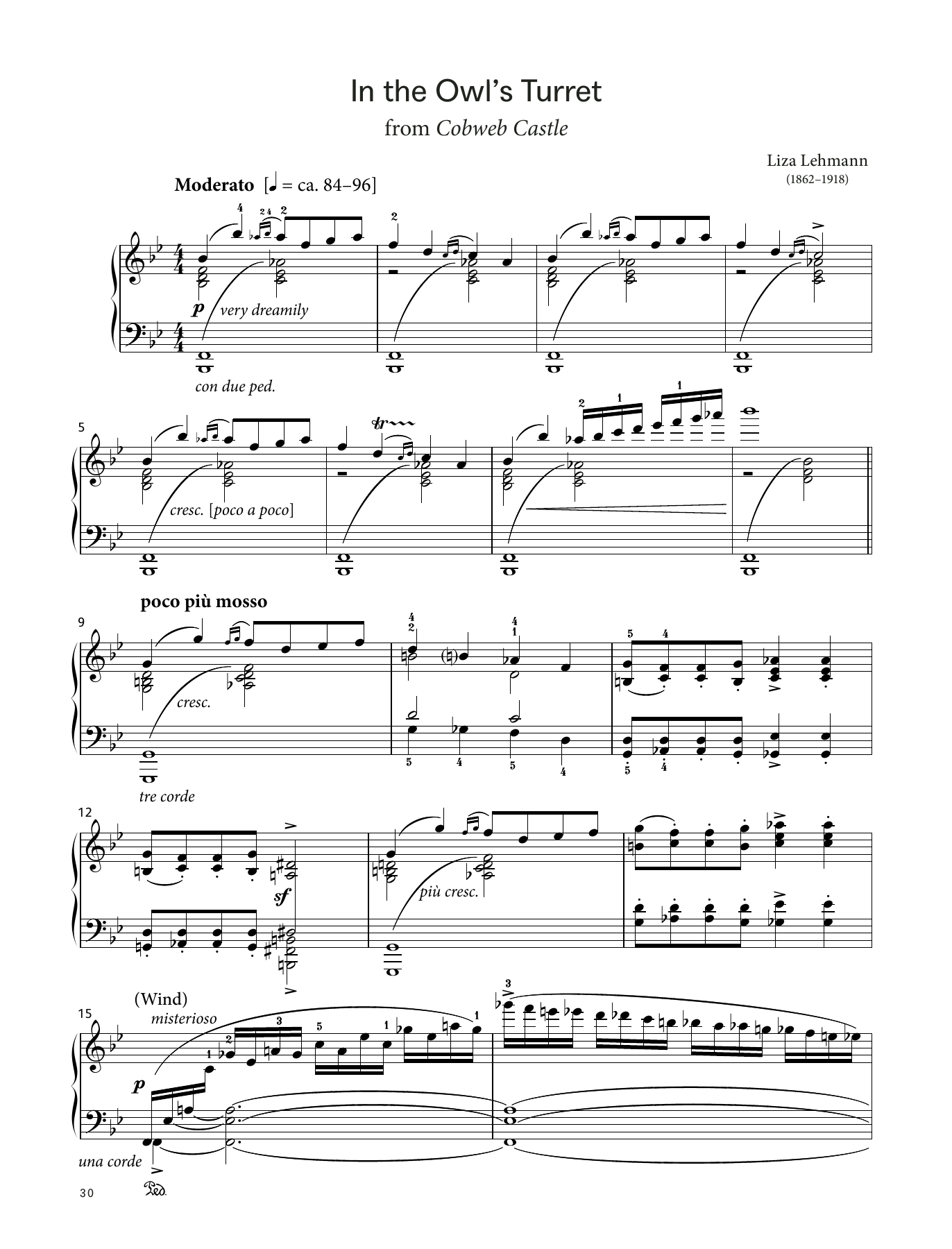Liza Lehmann In the Owl's Turret (LCME Piano 2018 Grade 5 List B) sheet music, chords, lyrics - Printable PDF for Piano Solo