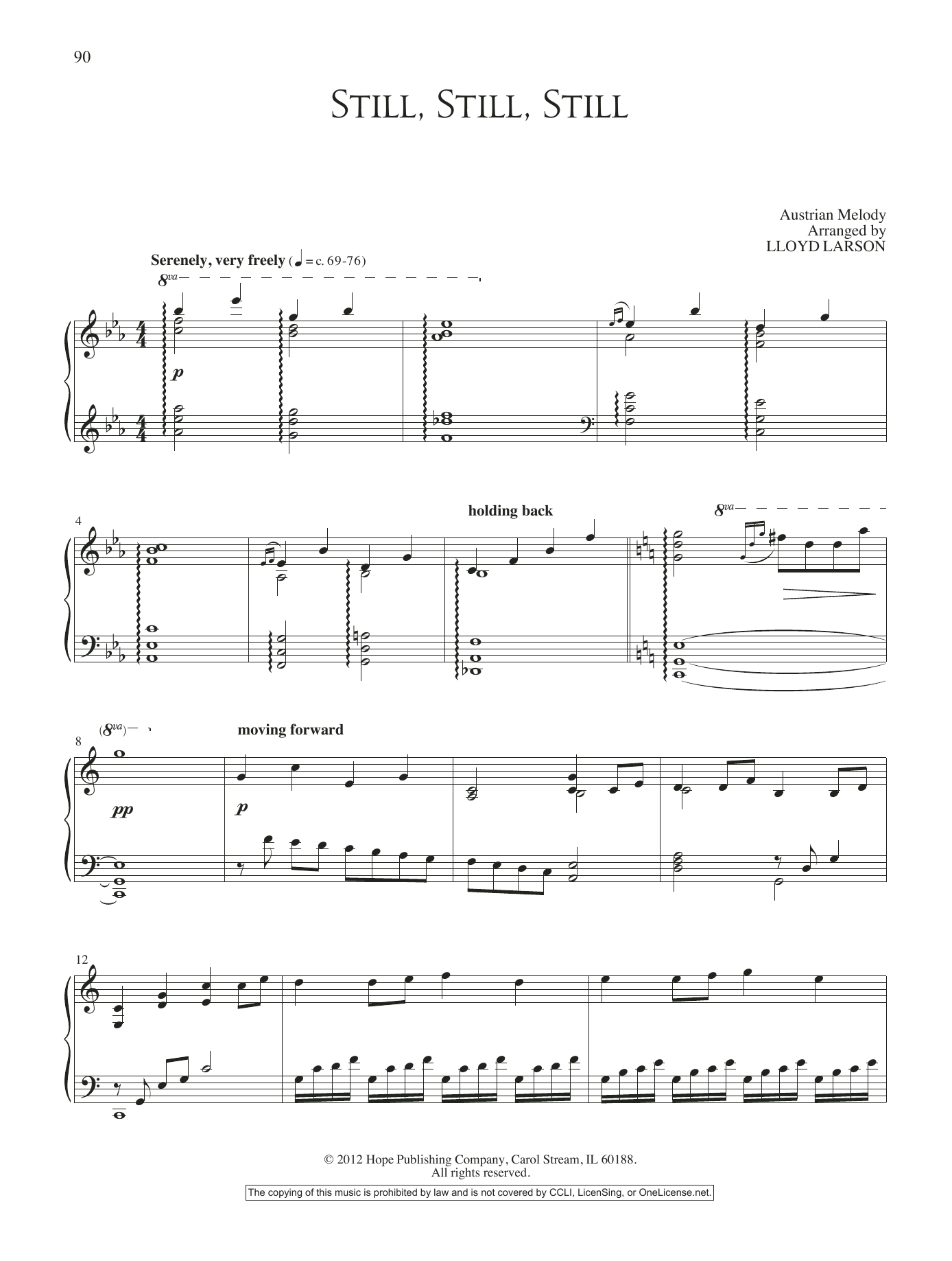 Lloyd Larson Still, Still, Still sheet music, chords, lyrics - Printable PDF for Piano Solo