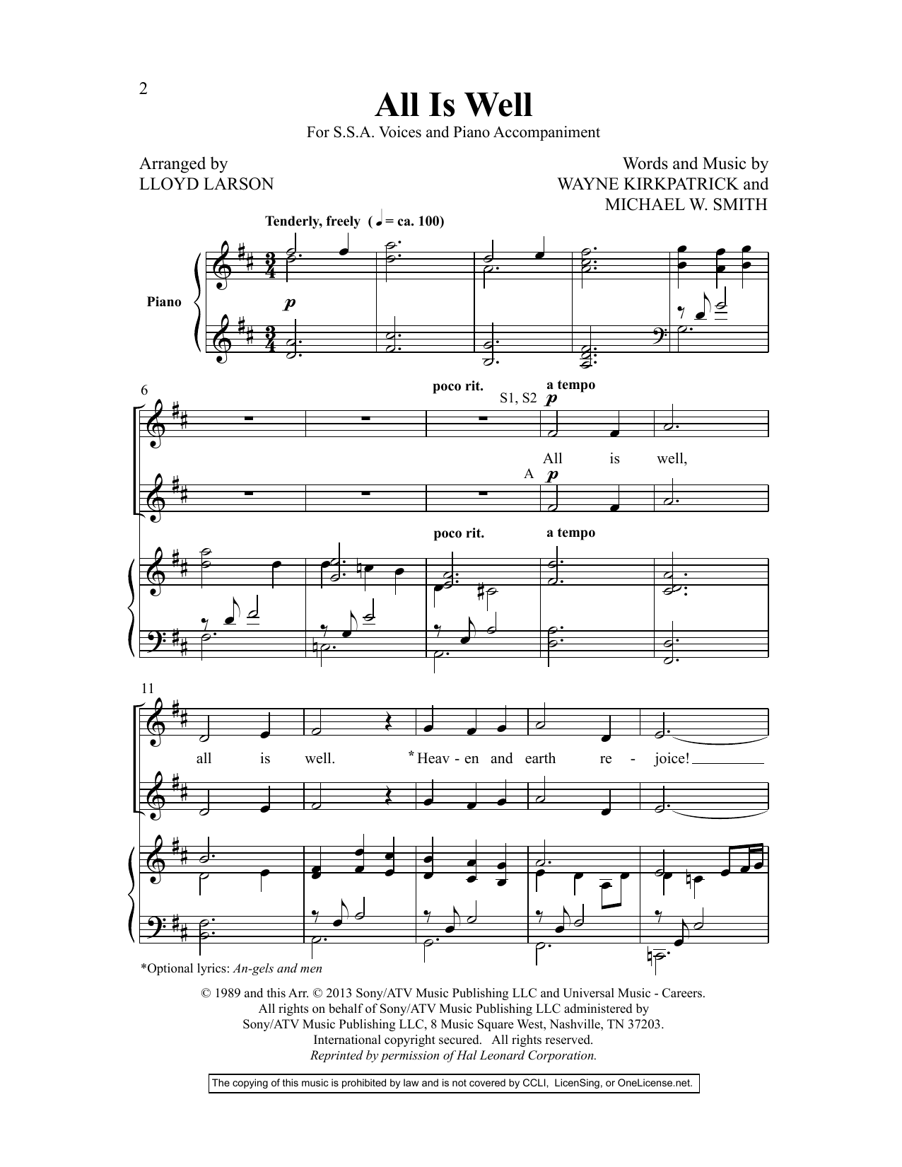 Lloyd Larson Women In Song IV sheet music, chords, lyrics - Printable PDF for SSA Choir