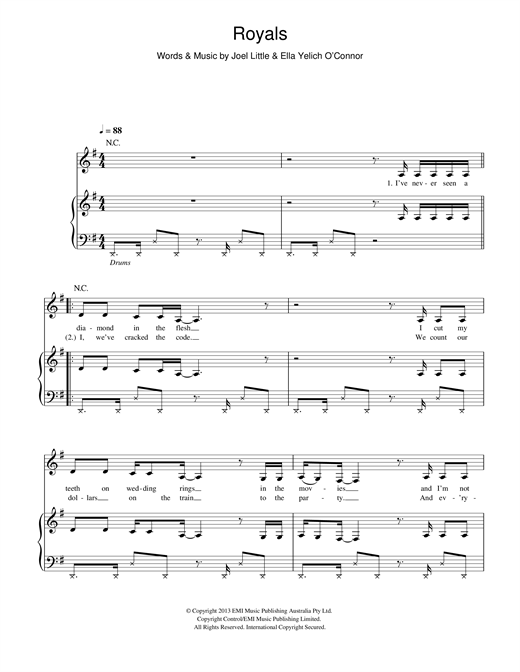 Learn to play Lorde Royals sheet music for E-Z Play Today in minutes. Lorde Royals sheet music preview music notes and score for E-Z Play Today including 4 page(s)