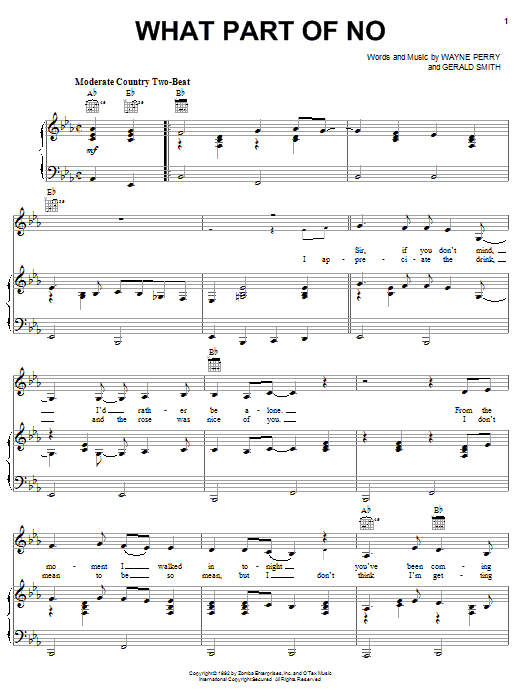 Learn to play Lorrie Morgan What Part Of No sheet music for Lyrics & Chords in minutes. Lorrie Morgan What Part Of No sheet music preview music notes and score for Lyrics & Chords including 2 page(s)