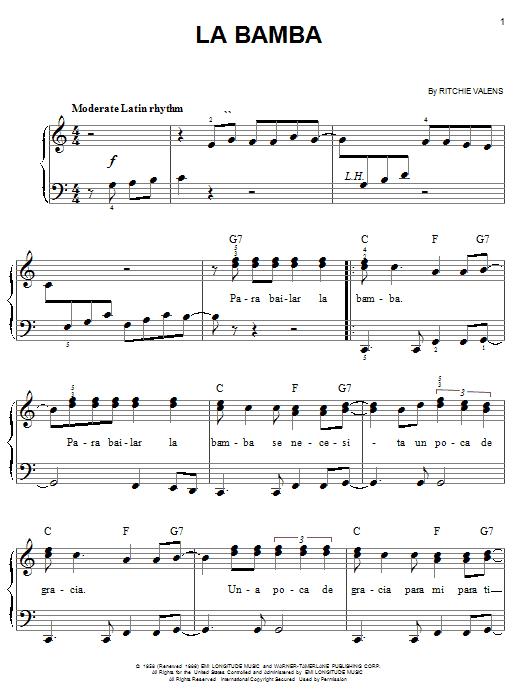 Learn to play Los Lobos La Bamba sheet music for Clarinet in minutes. Los Lobos La Bamba sheet music notes and chords