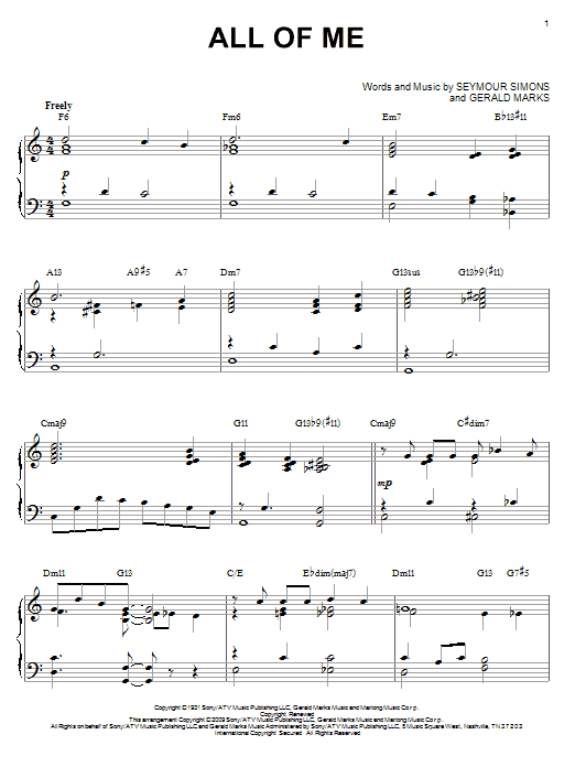 Learn to play Louis Armstrong All Of Me sheet music for Piano in minutes. Louis Armstrong All Of Me sheet music preview music notes and score for Piano including 4 page(s)