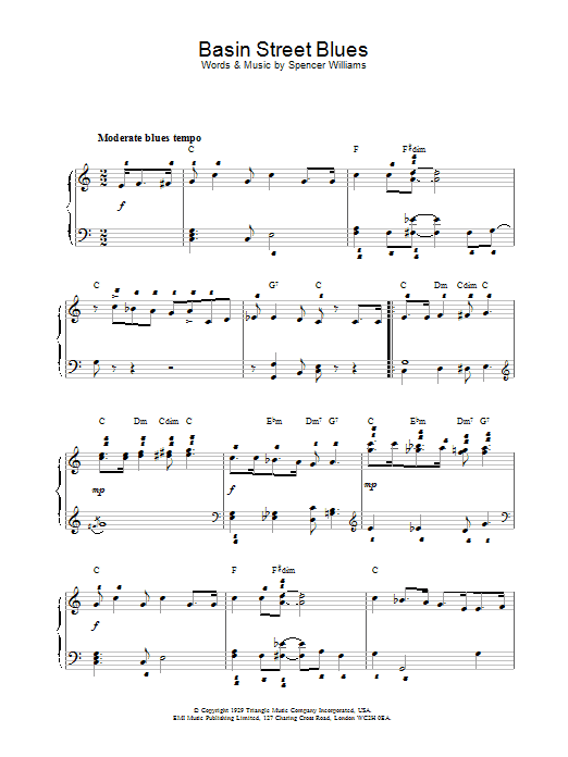 Learn to play Louis Armstrong Basin Street Blues sheet music for Piano, Vocal & Guitar (Right-Hand Melody) in minutes. Louis Armstrong Basin Street Blues sheet music preview music notes and score for Piano, Vocal & Guitar (Right-Hand Melody) including 4 page(s)