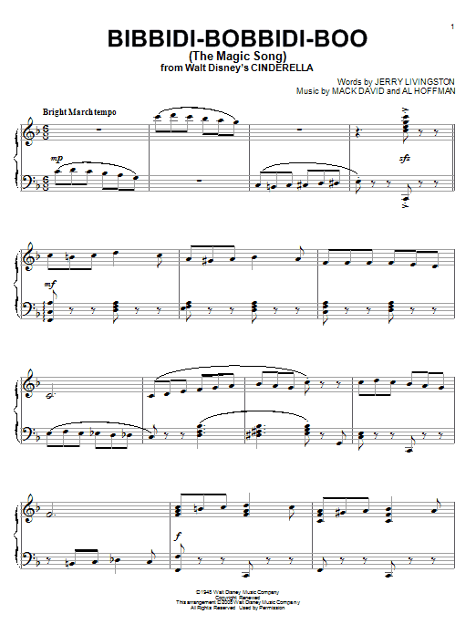Learn to play Louis Armstrong Bibbidi-Bobbidi-Boo (The Magic Song) sheet music for Piano in minutes. Louis Armstrong Bibbidi-Bobbidi-Boo (The Magic Song) sheet music notes and chords