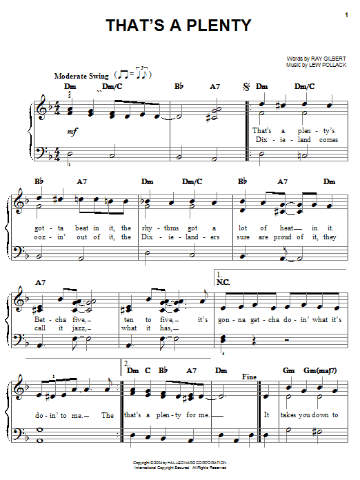 Learn to play Louis Armstrong That's A Plenty sheet music for Easy Piano in minutes. Louis Armstrong That's A Plenty sheet music preview music notes and score for Easy Piano including 3 page(s)