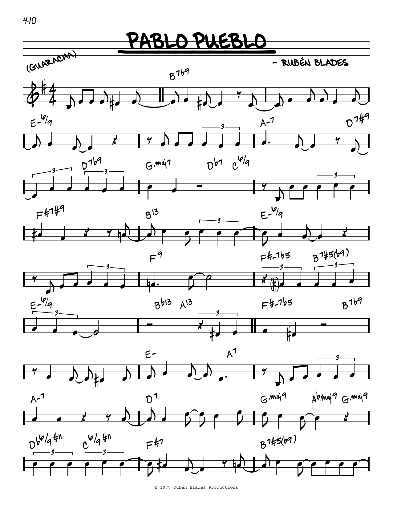 Learn to play Louis Ortiz Pablo Pueblo sheet music for Real Book – Melody & Chords in minutes. Louis Ortiz Pablo Pueblo sheet music preview music notes and score for Real Book – Melody & Chords including 2 page(s)
