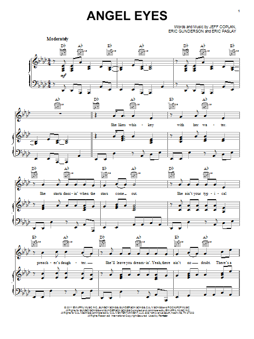 Learn to play Love And Theft Angel Eyes sheet music for Piano, Vocal & Guitar (Right-Hand Melody) in minutes. Love And Theft Angel Eyes sheet music preview music notes and score for Piano, Vocal & Guitar (Right-Hand Melody) including 7 page(s)