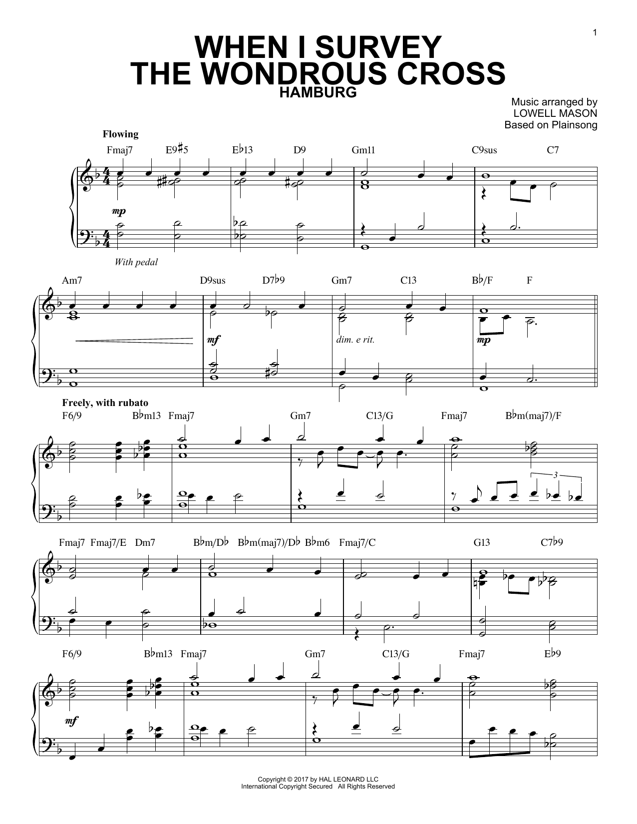 Learn to play Lowell Mason When I Survey The Wondrous Cross sheet music for Piano in minutes. Lowell Mason When I Survey The Wondrous Cross sheet music notes and chords
