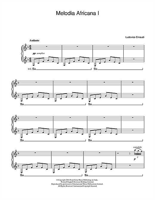 Ludovico Einaudi Melodia Africana I Sheet Music Notes Download Pdf Classical Score Piano Solo