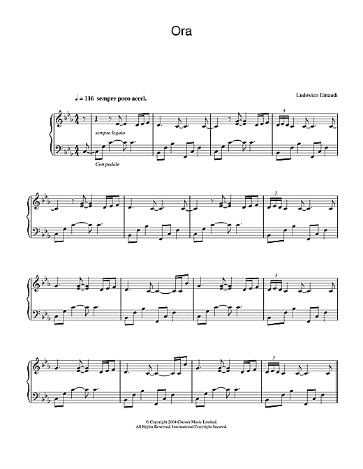 Learn to play Ludovico Einaudi Ora sheet music for Piano in minutes. Ludovico Einaudi Ora sheet music notes and chords