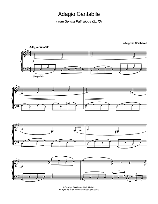 Learn to play Ludwig van Beethoven Adagio Cantabile from Sonate Pathetique Op.13 sheet music for Clarinet in minutes. Ludwig van Beethoven Adagio Cantabile from Sonate Pathetique Op.13 sheet music preview music notes and score for Clarinet including 2 page(s)