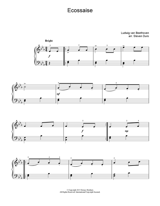 Learn to play Ludwig van Beethoven Ecossaise in E Flat Major sheet music for Piano in minutes. Ludwig van Beethoven Ecossaise in E Flat Major sheet music notes and chords