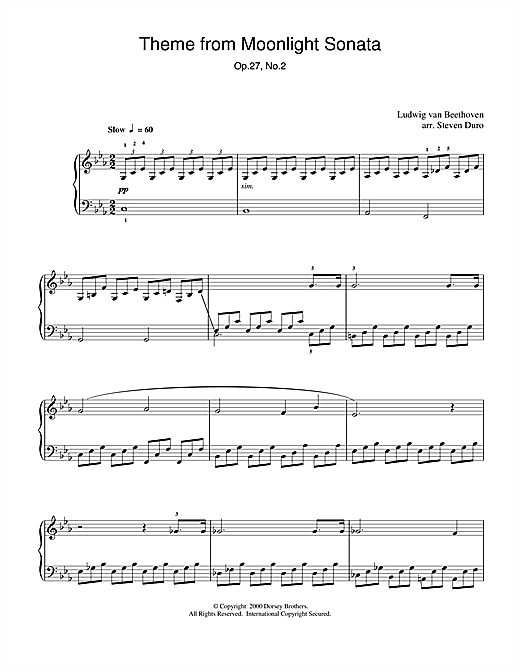 Learn to play Ludwig van Beethoven Moonlight Sonata, 1st Movement, Op.27, No.2 sheet music for Piano in minutes. Ludwig van Beethoven Moonlight Sonata, 1st Movement, Op.27, No.2 sheet music notes and chords