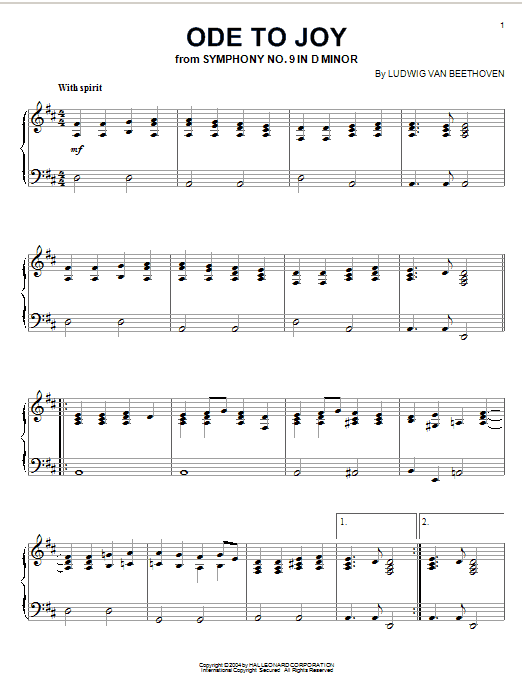 Learn to play Ludwig van Beethoven Ode To Joy sheet music for Piano in minutes. Ludwig van Beethoven Ode To Joy sheet music preview music notes and score for Piano including 2 page(s)