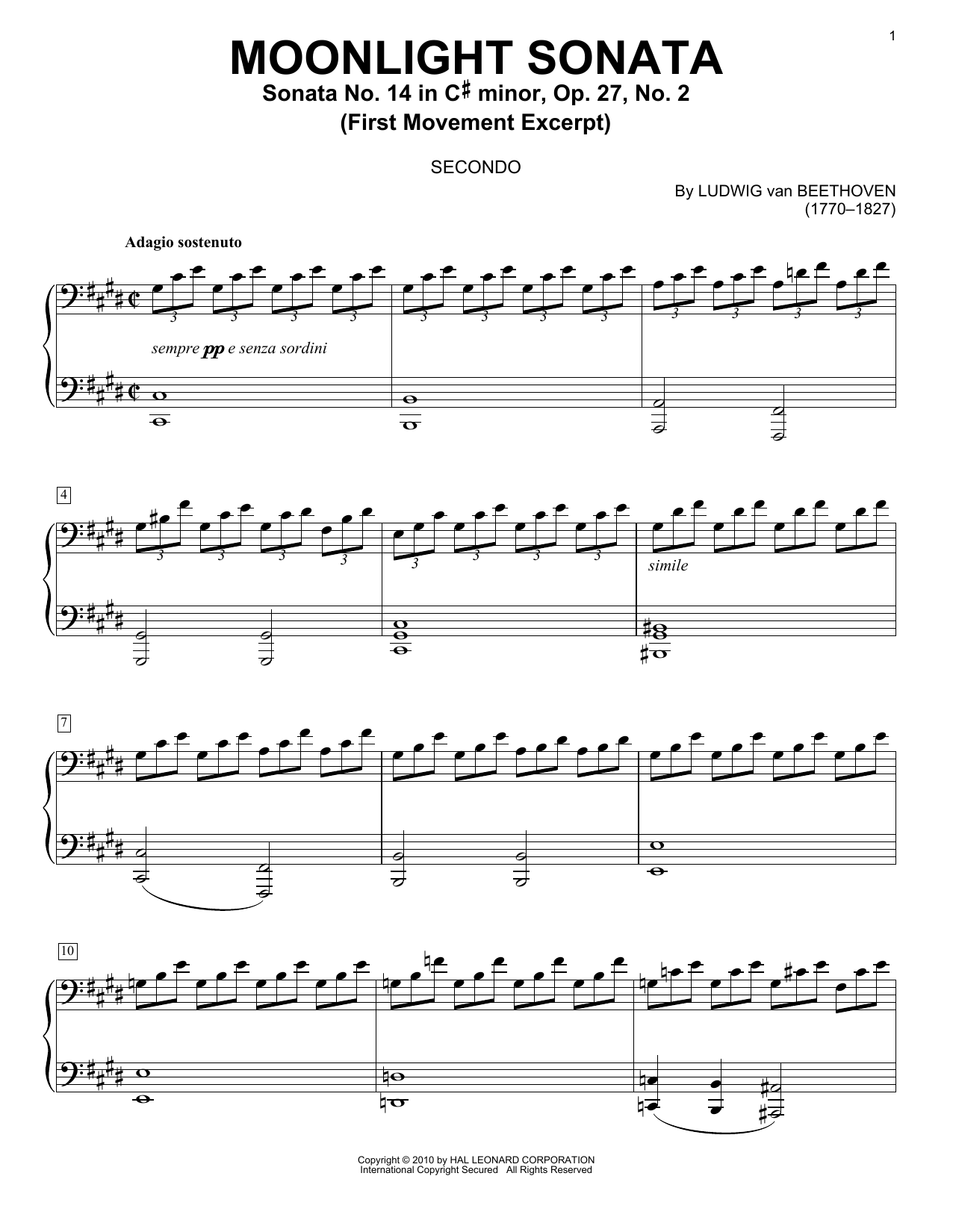 Ludwig van Beethoven Piano Sonata No. 14 In C# Minor (