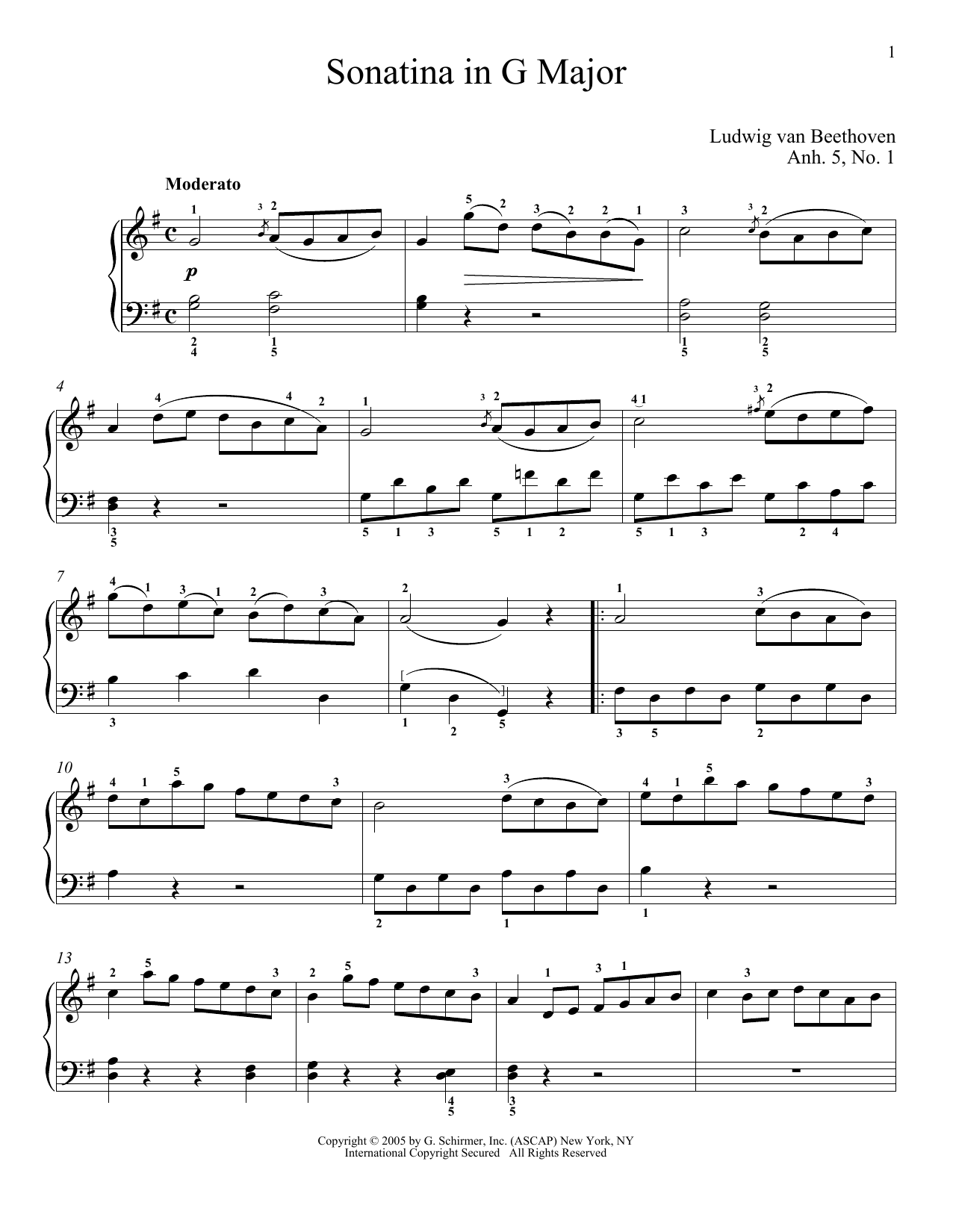 Learn to play Ludwig van Beethoven Piano Sonatina In G Major (First Movement Theme) sheet music for Piano in minutes. Ludwig van Beethoven Piano Sonatina In G Major (First Movement Theme) sheet music notes and chords