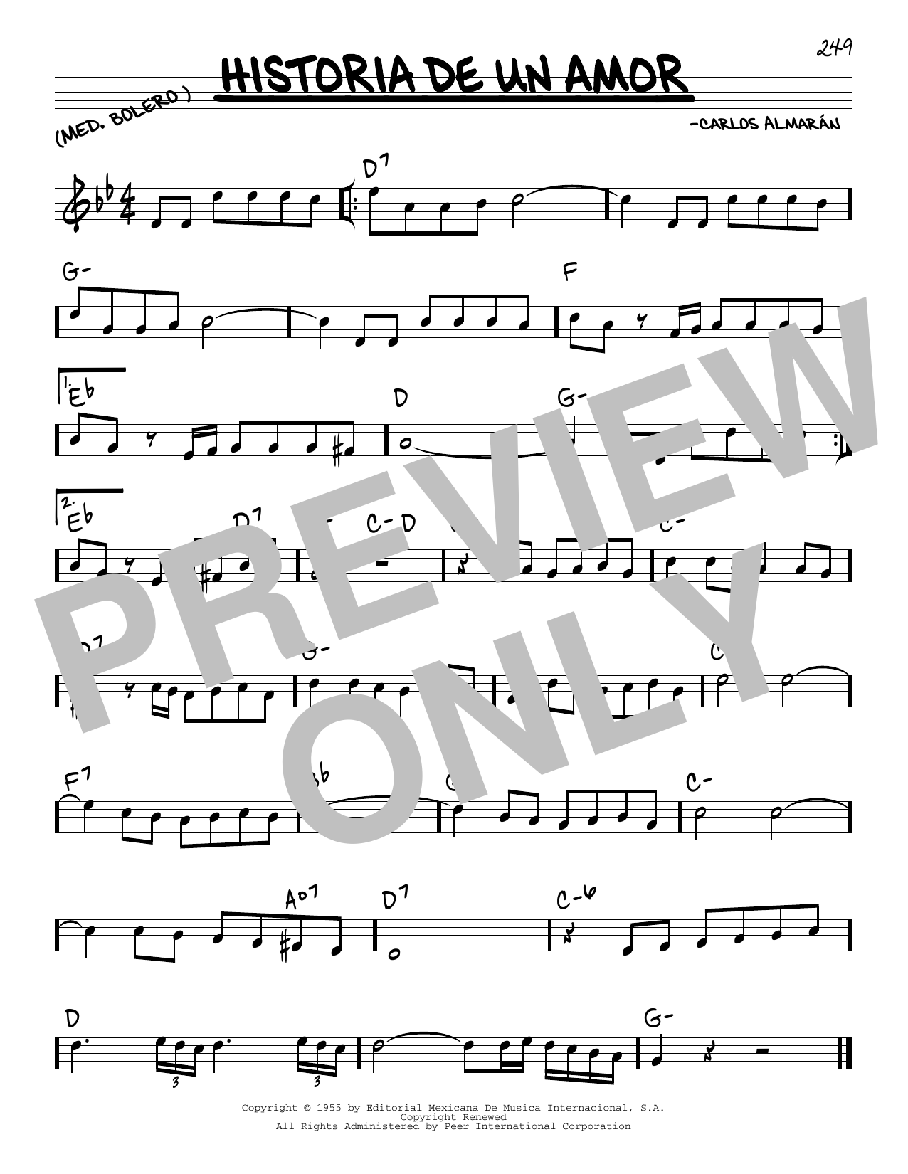 Learn to play Luis Miguel Historia De Un Amor sheet music for Real Book – Melody & Chords in minutes. Luis Miguel Historia De Un Amor sheet music preview music notes and score for Real Book – Melody & Chords including 1 page(s)