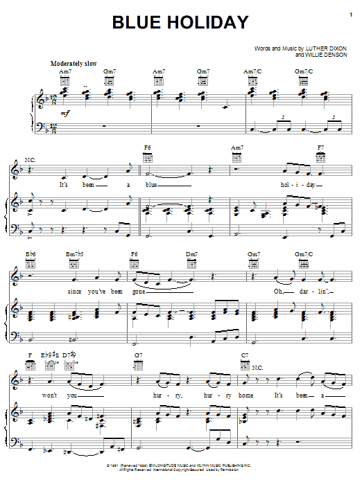 Learn to play Luther Dixon Blue Holiday sheet music for Piano, Vocal & Guitar (Right-Hand Melody) in minutes. Luther Dixon Blue Holiday sheet music notes and chords