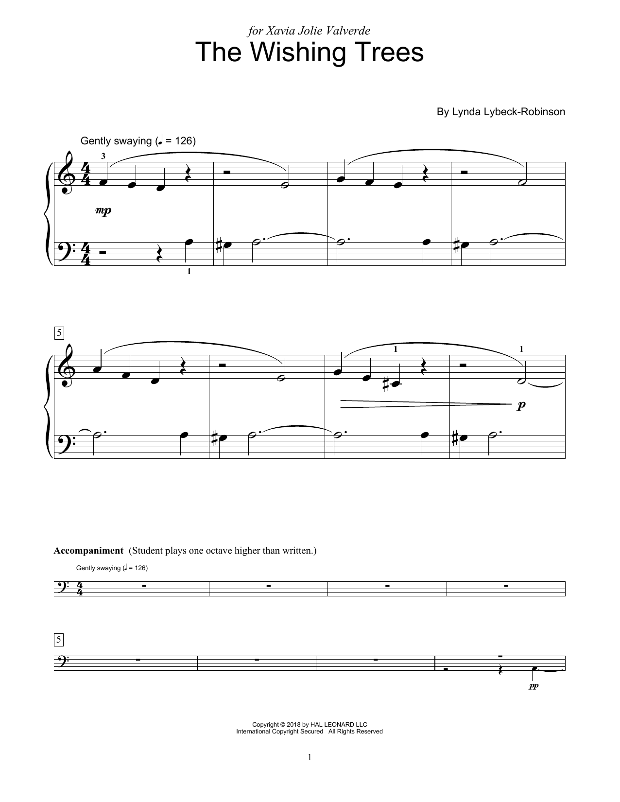 Learn to play Lynda Lybeck-Robinson The Wishing Trees sheet music for Educational Piano in minutes. Lynda Lybeck-Robinson The Wishing Trees sheet music preview music notes and score for Educational Piano including 3 page(s)