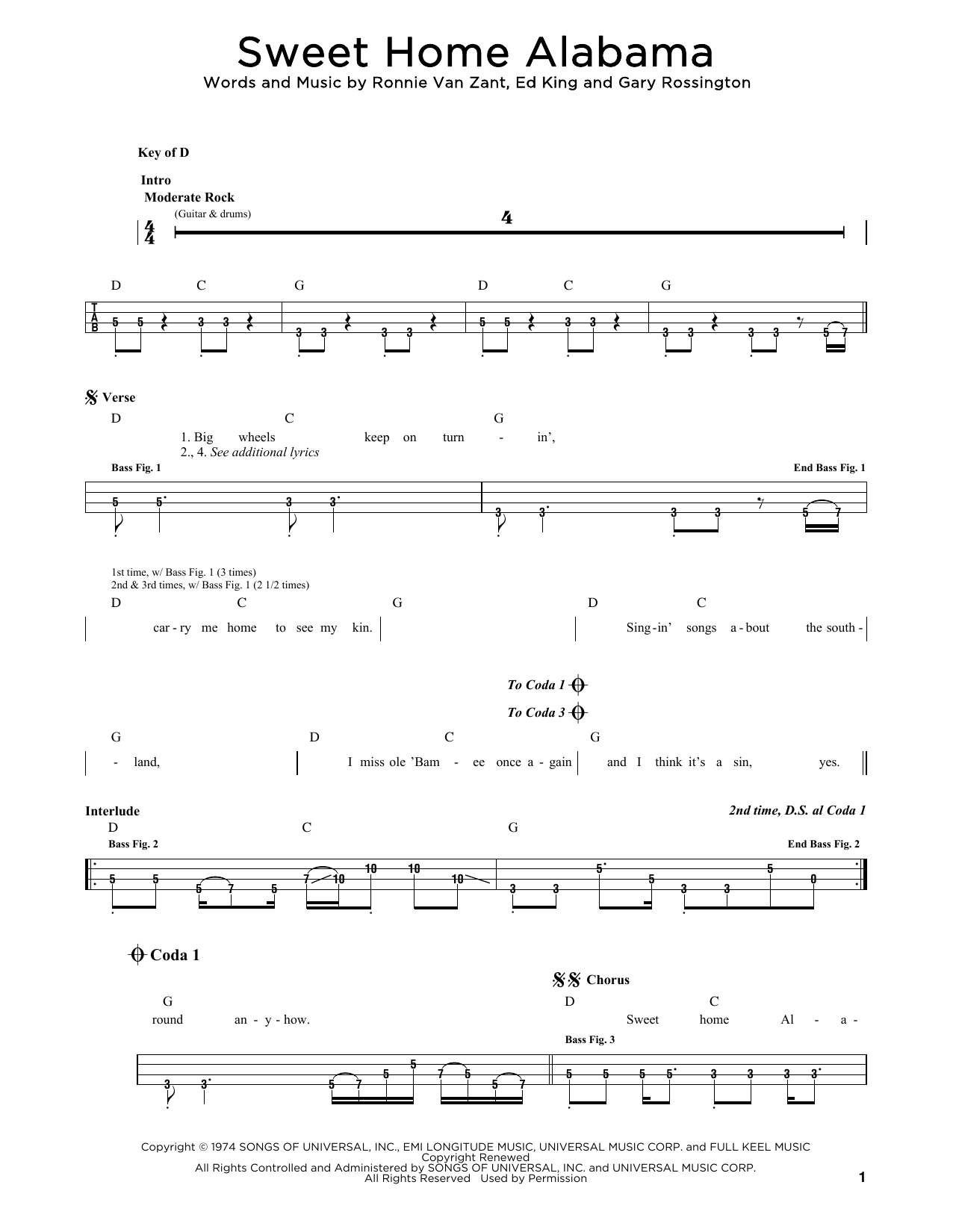 Learn to play Lynyrd Skynyrd Sweet Home Alabama sheet music for Ukulele with strumming patterns in minutes. Lynyrd Skynyrd Sweet Home Alabama sheet music notes and chords