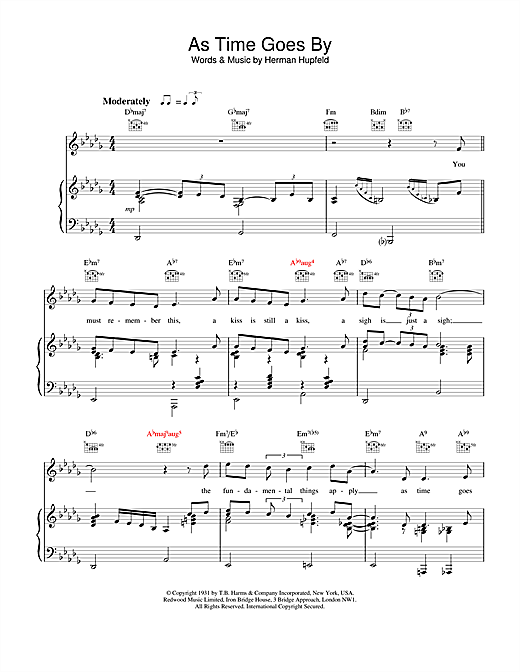 Learn to play M People As Time Goes By sheet music for Piano, Vocal & Guitar (Right-Hand Melody) in minutes. M People As Time Goes By sheet music notes and chords