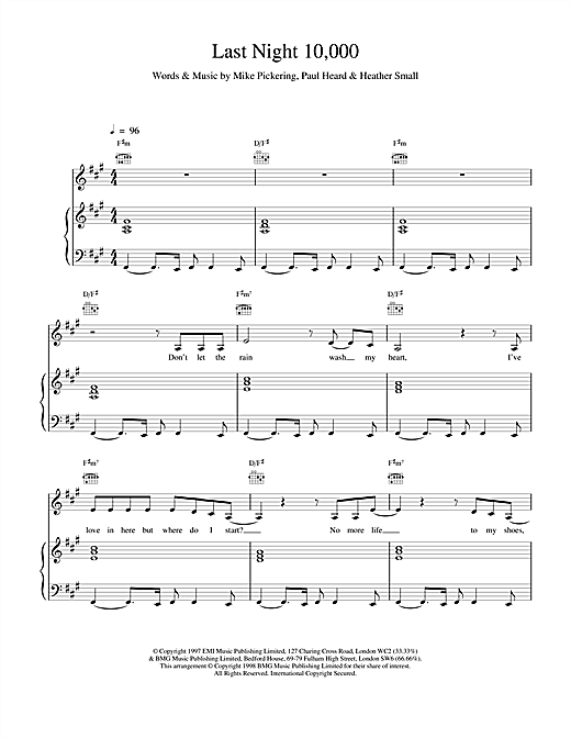 Learn to play M People Last Night 10,000 sheet music for Piano, Vocal & Guitar in minutes. M People Last Night 10,000 sheet music notes and chords