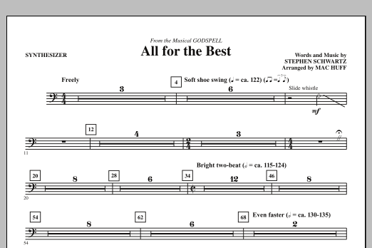 Mac Huff All For The Best - Synthesizer sheet music, chords, lyrics - Printable PDF for Choir Instrumental Pak