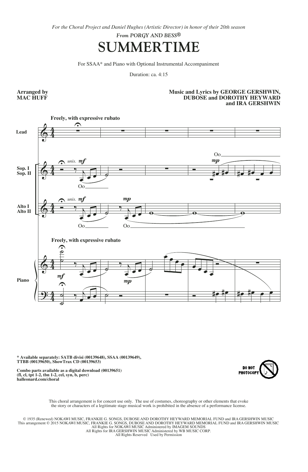 Learn to play George Gershwin Summertime (arr. Mac Huff) sheet music for SATB in minutes. George Gershwin Summertime (arr. Mac Huff) sheet music preview music notes and score for SATB including 11 page(s)