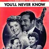 Download or print Mack Gordon You'll Never Know Sheet Music Printable PDF 5-page score for Easy Listening / arranged Piano, Vocal & Guitar (Right-Hand Melody) SKU: 110840