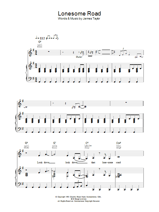 Madeleine Peyroux That Lonesome Road sheet music preview music notes and score for Piano, Vocal & Guitar (Right-Hand Melody) including 3 page(s)