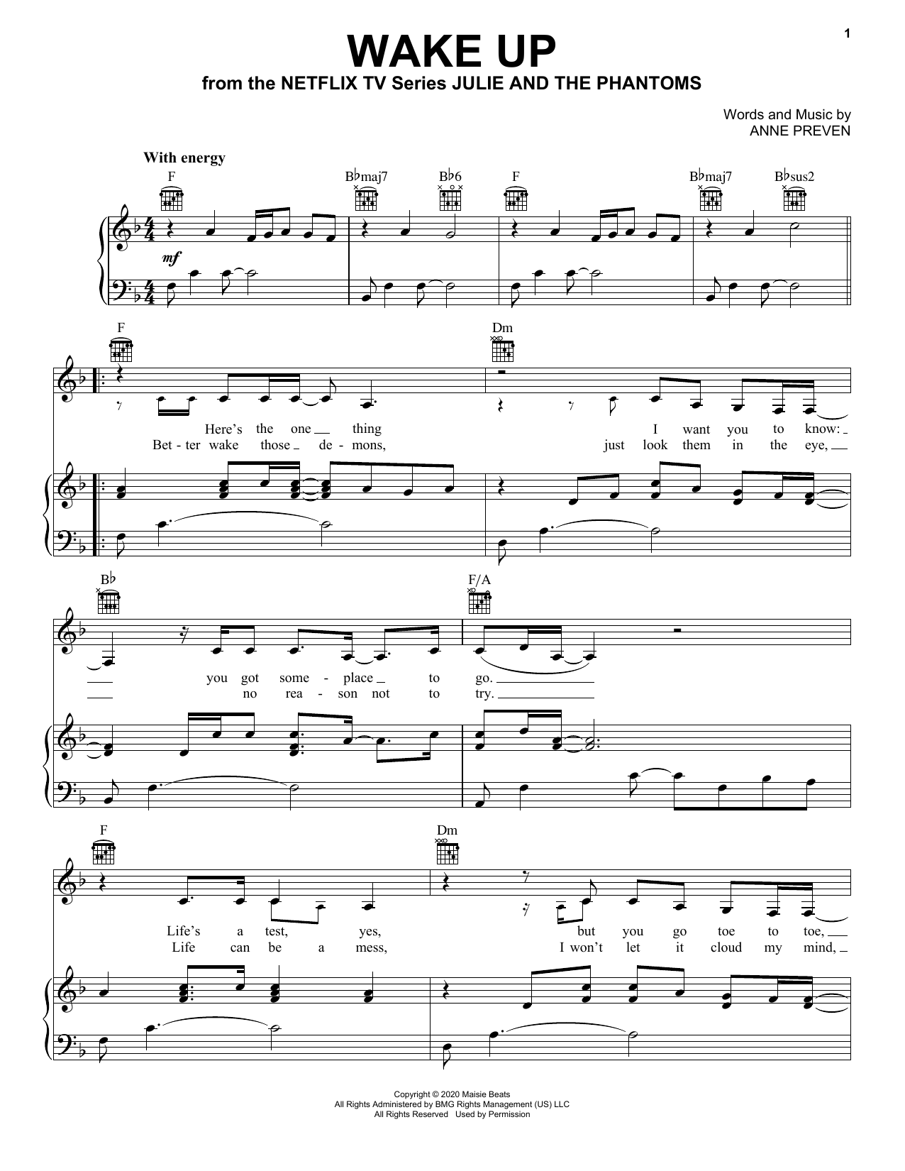 Learn to play Madison Reyes Wake Up (from Julie and the Phantoms) sheet music for Piano, Vocal & Guitar (Right-Hand Melody) in minutes. Madison Reyes Wake Up (from Julie and the Phantoms) sheet music notes and chords